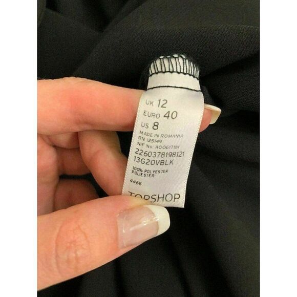 Topshop Womens Solid Black V Neck Short Sleeve Blazer Vest 8 Medium - Picture 6 of 6